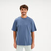 T-shirt col rond coupe relax coton &eacute;pais bleu gris homme