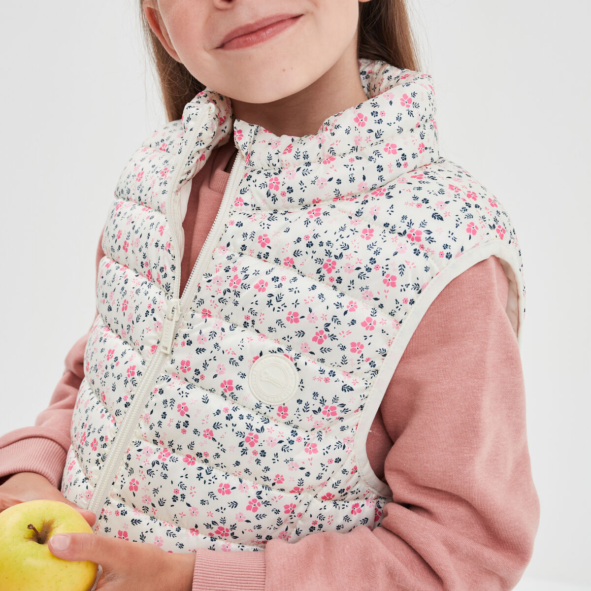 Doudoune sans manches col montant Creeks beige fille