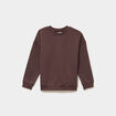 Sweat oversize manches longues col rond marron fonc&eacute; gar&ccedil;on
