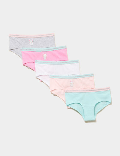Lot de 5 shortys multicolore fille