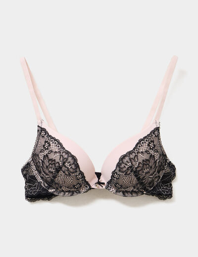 Soutien-gorge dentelle maxi push-up rose clair femme
