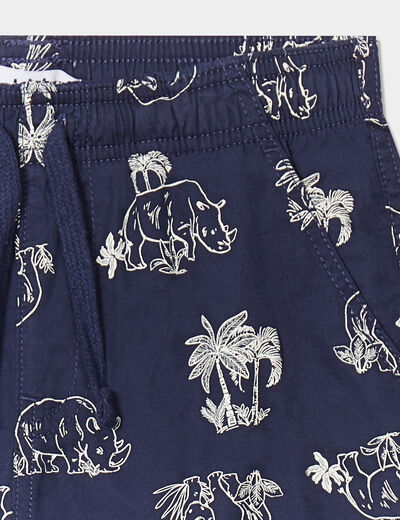 Short droit taille élastiquée bleu marine garçon
