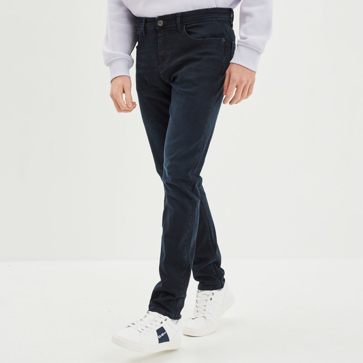 Jeans slim 5 poches denim blue black homme