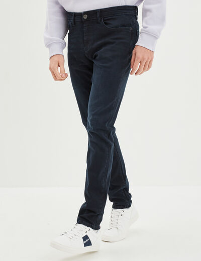 Jeans slim 5 poches denim blue black homme