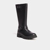 Bottes crantées à bout rond avec boucles noir fille