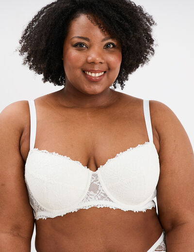Soutien-gorge emboîtant dentelle blanc femme grande taille