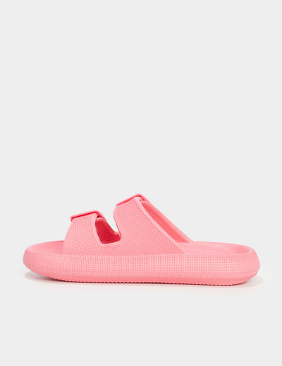 Mules avec boucles rose fille