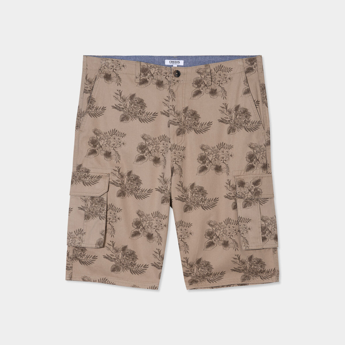 Bermuda cargo coton taupe homme