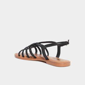 Sandales multibrides en cuir Creeks noir femme