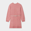 Robe pull courte avec ceinture tressée vieux rose fille