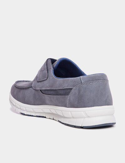 Chaussures bateau à scratchs bleu homme