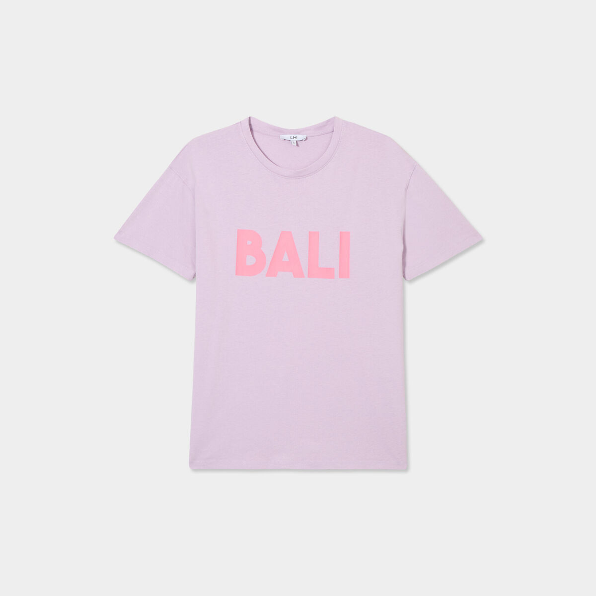T-shirt droit manches courtes coton violet clair femme