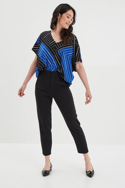 T-shirt droit chaîne au dos Mosquitos noir femme