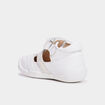 Salomé à scratchs en cuir Kickers blanc bébé fille