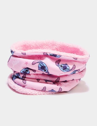 Tour de cou doublé Stitch rose fille