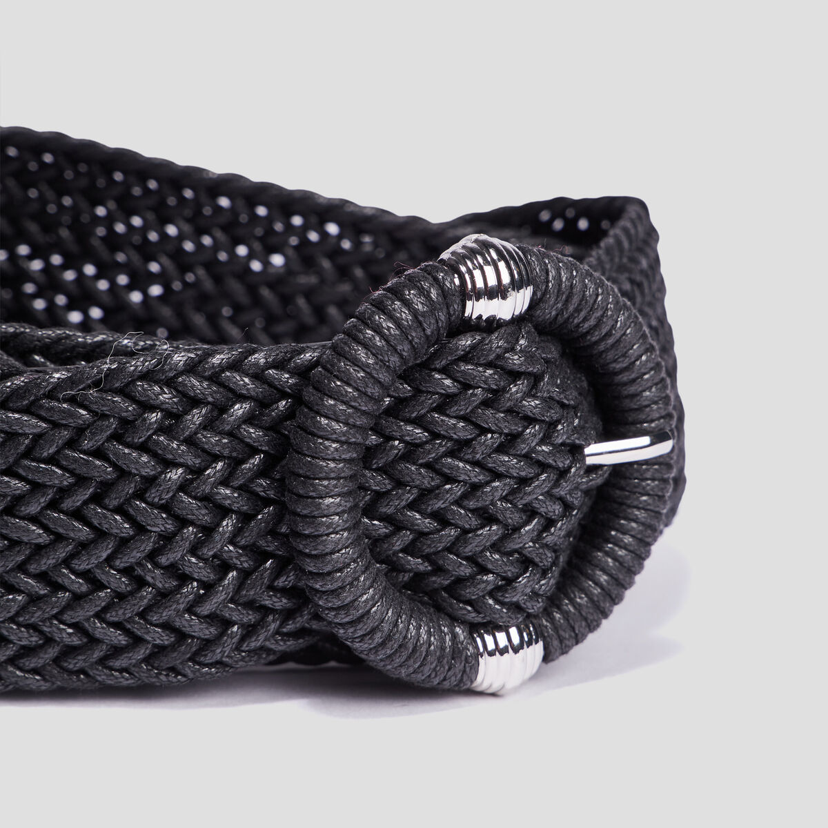 Ceinture tressée noir femme