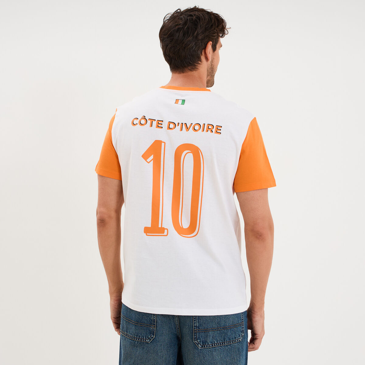T-shirt maillot football C&ocirc;te d'Ivoire blanc mixte