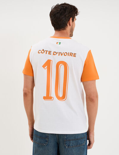 T-shirt maillot football C&ocirc;te d'Ivoire blanc mixte