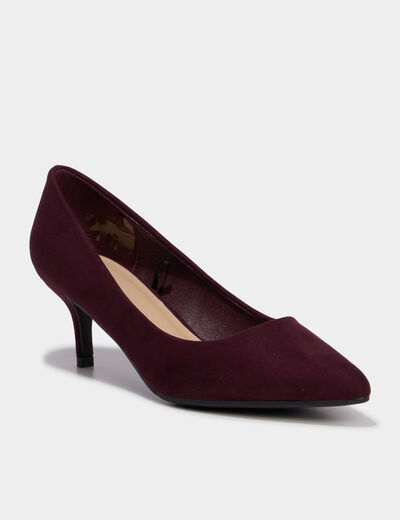 Escarpins &agrave; talons aiguilles bordeaux femme