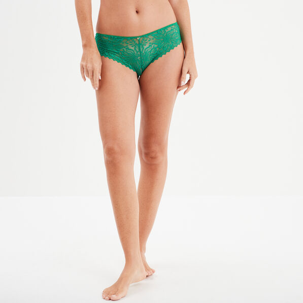 Shorty en dentelle vert menthe femme