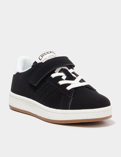 Tennis basses avec scratchs noir gar&ccedil;on