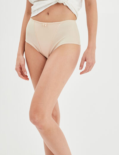 Culotte effet gainant microfibre beige femme