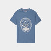 T-shirt droit manches courtes coton bleu fonc&eacute; homme