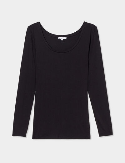 T-shirt thermique ajusté manches longues noir femme