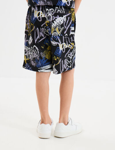 Short de jogging regular noir garçon