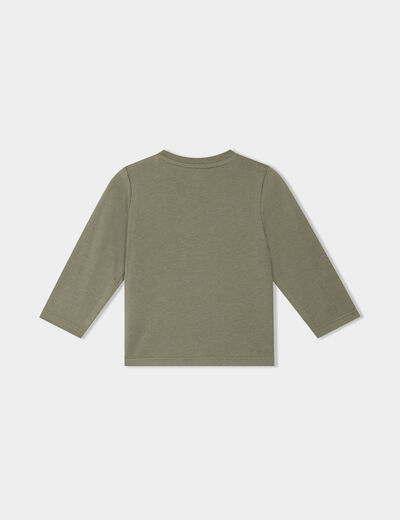 Lot 3 t-shirts manches longues coton vert kaki bébé garçon