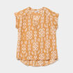 Blouse cr&eacute;pon manches courtes jaune ocre femme