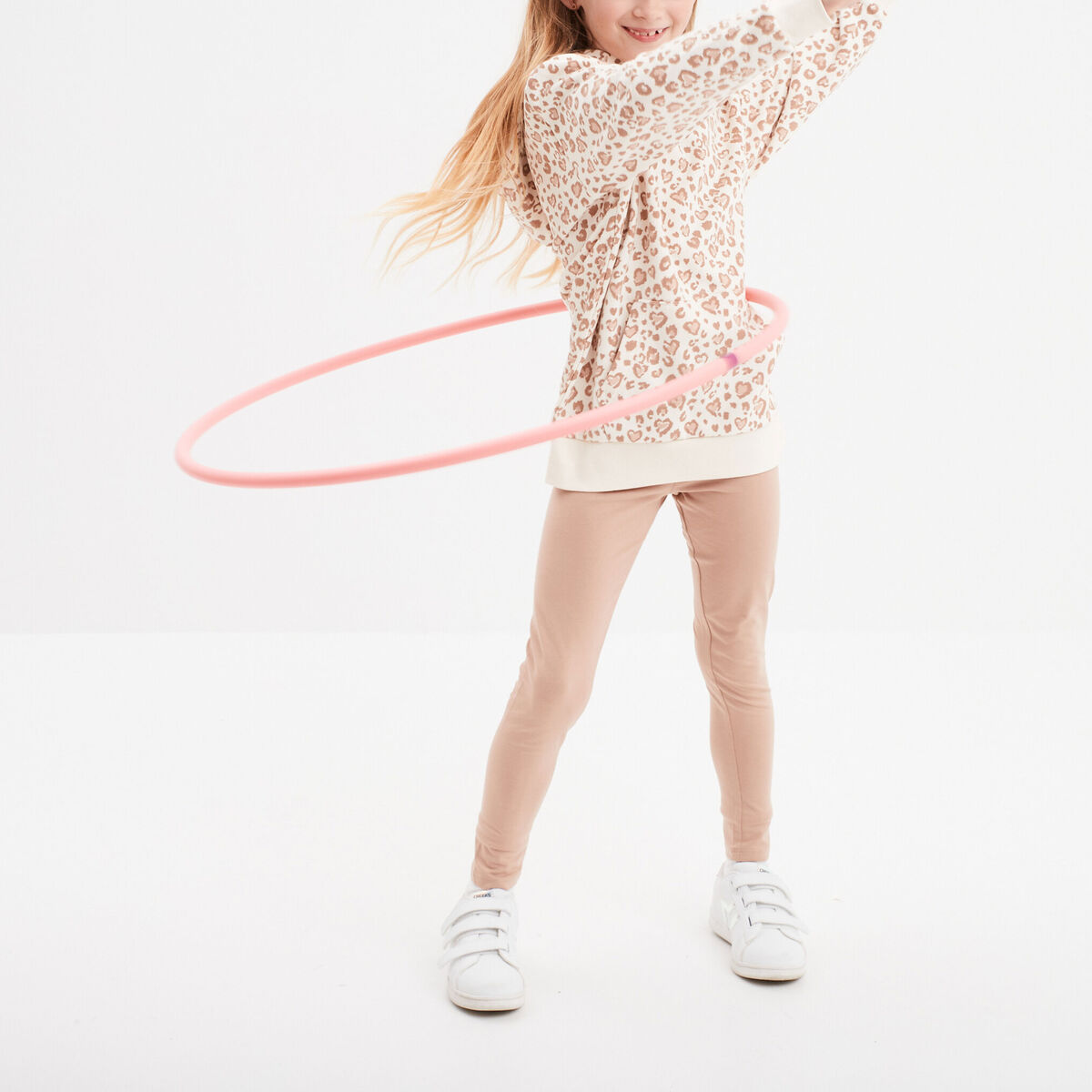 Ensemble sweat long et legging beige fille