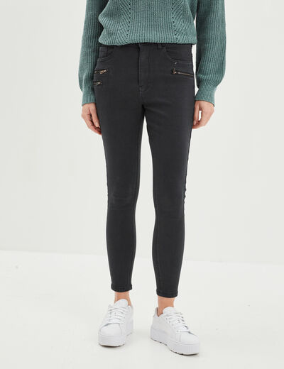 Jeans skinny 7/8ème coton Liberto noir femme