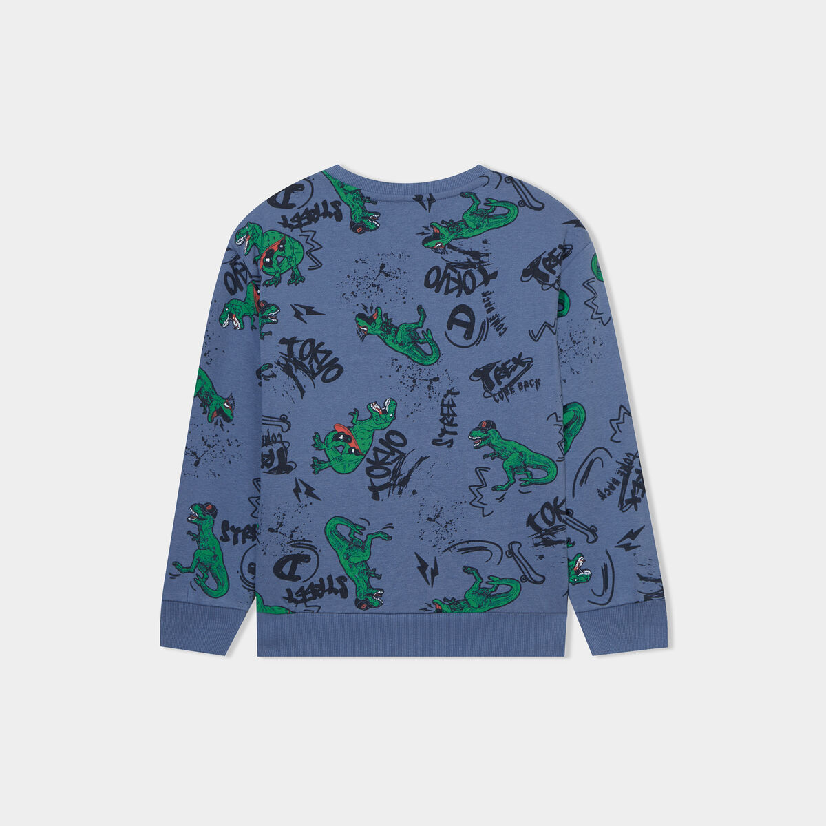 Sweat col rond manches longues bleu pétrole garçon