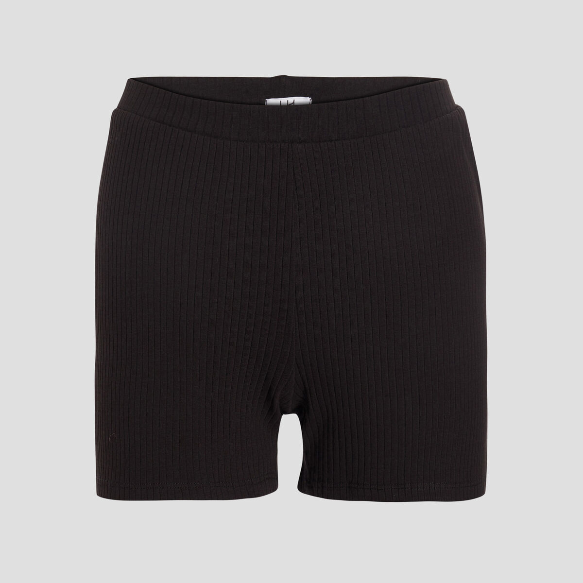 Bas de pyjama short côtelé noir femme