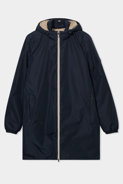 Parka d&eacute;perlante doubl&eacute;e &agrave; capuche bleu fonc&eacute; homme