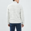 Gilet zippé avec torsades ivoire homme