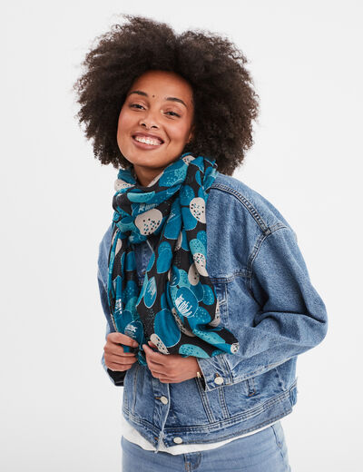 Foulard bleu canard femme