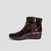 Bottines compensées en cuir couleur bronze femme