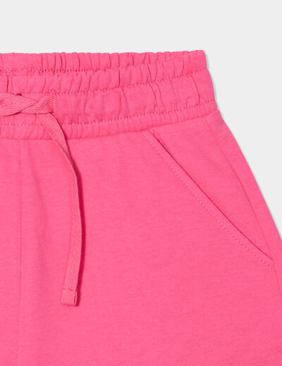 Short de jogging taille élastiquée rose fushia fille