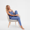 Haut de pyjama débardeur col V bleu roi femme