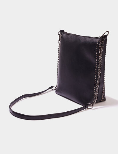 Sac cabas avec clous noir femme