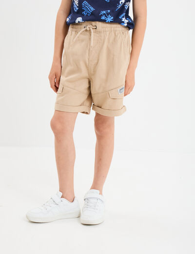 Short cargo regular coton sable garçon