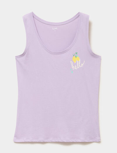 D&eacute;bardeur droit coton mauve femme