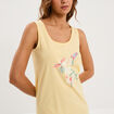 Chemise de nuit sans manches coton jaune clair femme