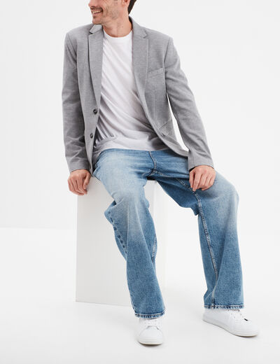 Veste costume boutonnée 1 poche buste gris homme