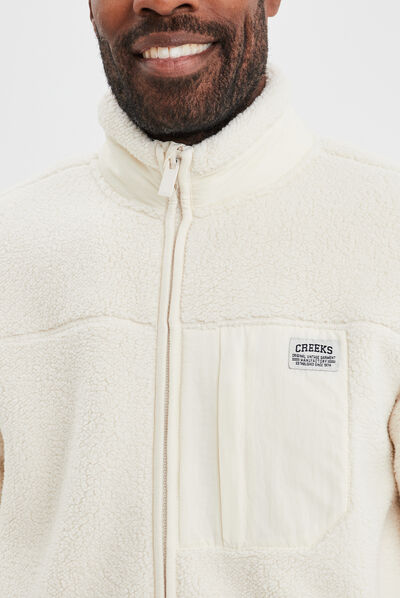 Gilet imitation laine mouton Creeks blanc homme