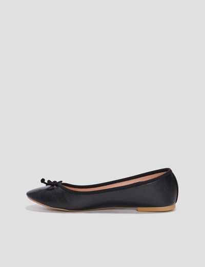 Ballerines plates avec noeuds noir femme