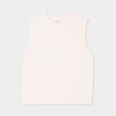 Pull sans manches col rond beige femme