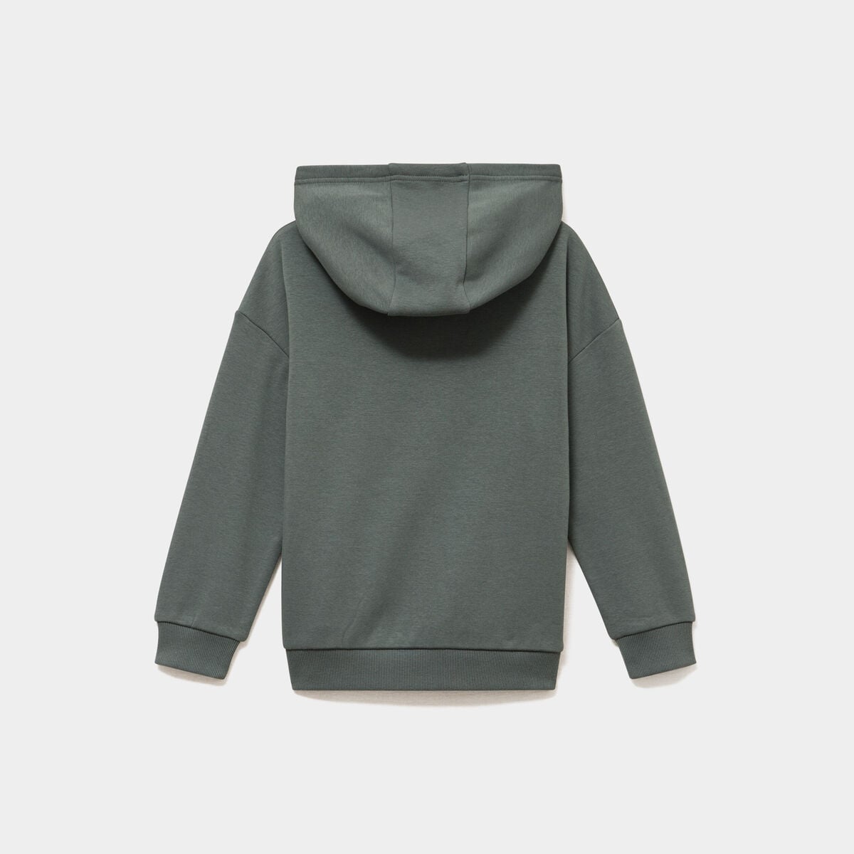 Sweat hoodie doubl&eacute; &agrave; capuche oversize vert kaki gar&ccedil;on